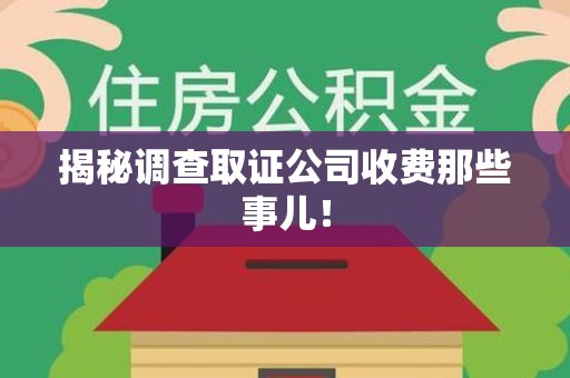 建瓯揭秘调查取证公司收费那些事儿！