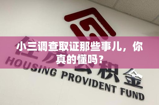 建瓯小三调查取证那些事儿，你真的懂吗？