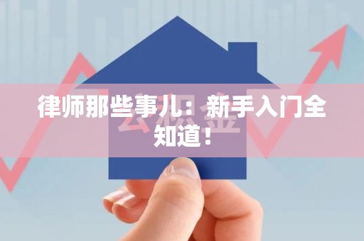 建瓯律师那些事儿：新手入门全知道！