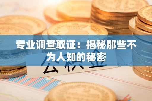 建瓯专业调查取证：揭秘那些不为人知的秘密